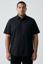 CAMISA SOCIAL PLUS SIZE BÁSICA LISA MANGA CURTA