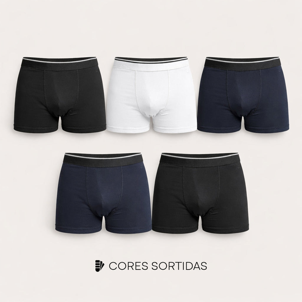 KIT 5 CUECAS BOXER COTTON