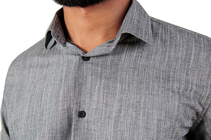 CAMISA SOCIAL MASCULINA MANGA LONGA SLIM FIT FLAMÊ PRETO