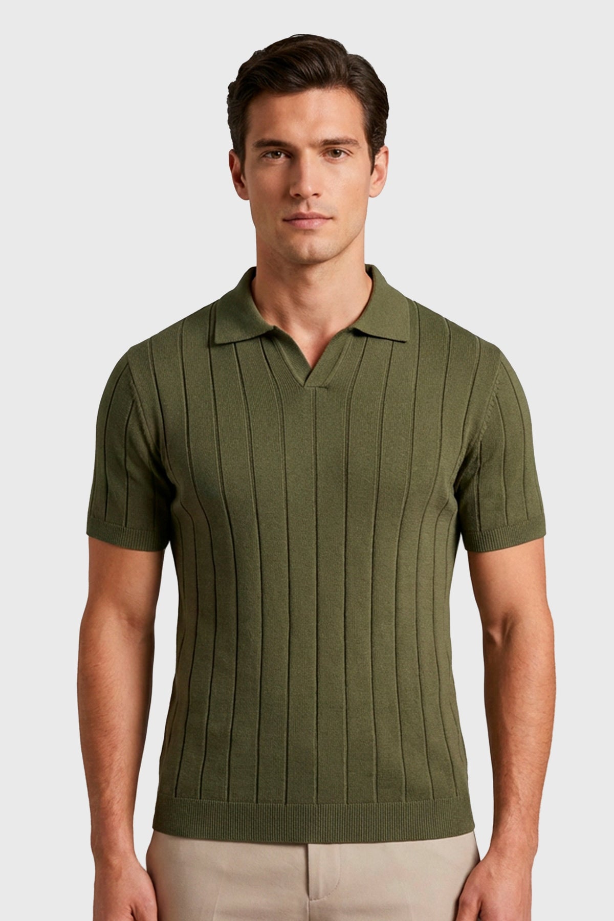 POLO TRICOT V CANELADA