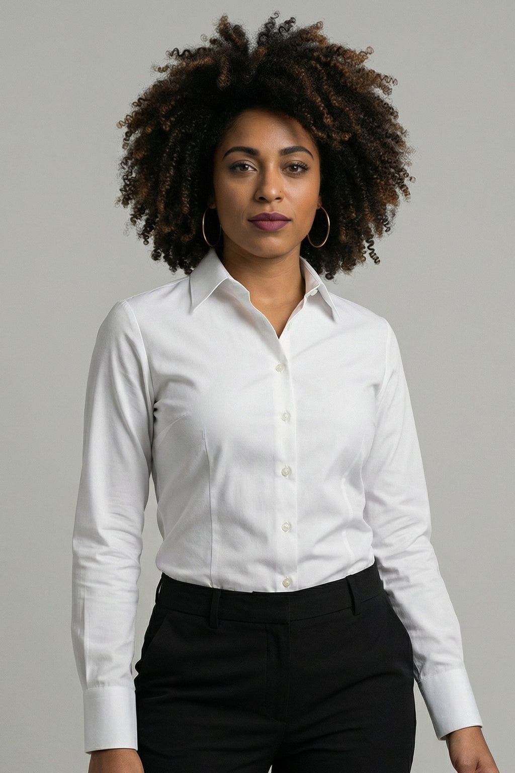CAMISA MANGA LONGA DONNA BÁSICA COM ELASTANO