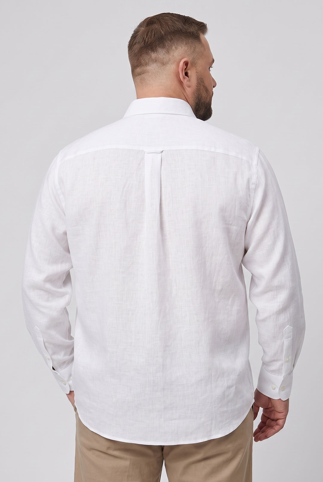 CAMISA MANGA LONGA PLUS SIZE LINHO