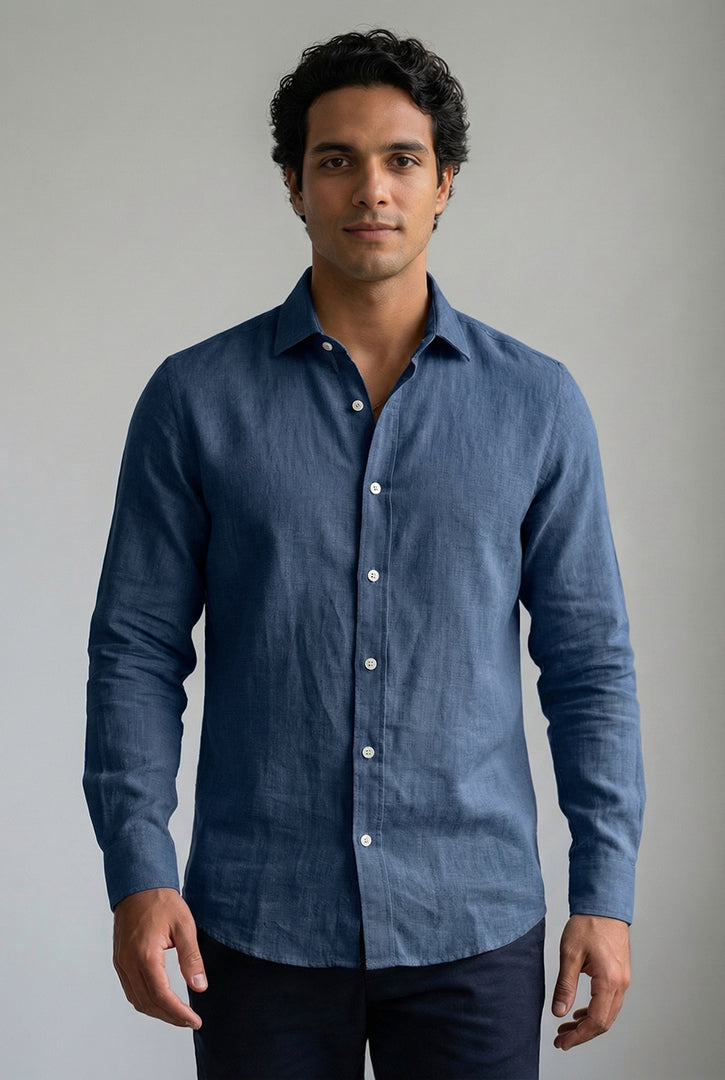 CAMISA MANGA LONGA LINHO PURO