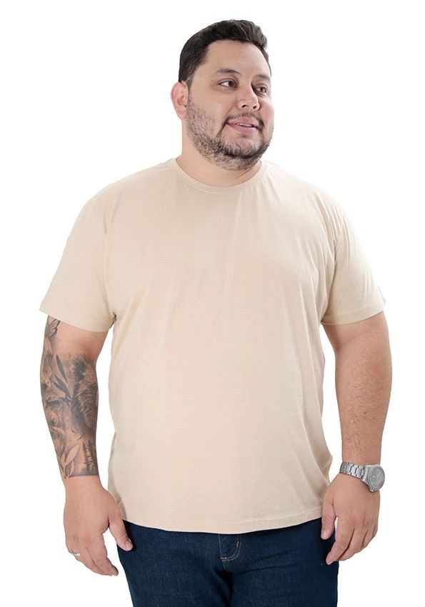 CAMISETA BÁSICA GOLA REDONDA LISA PLUS