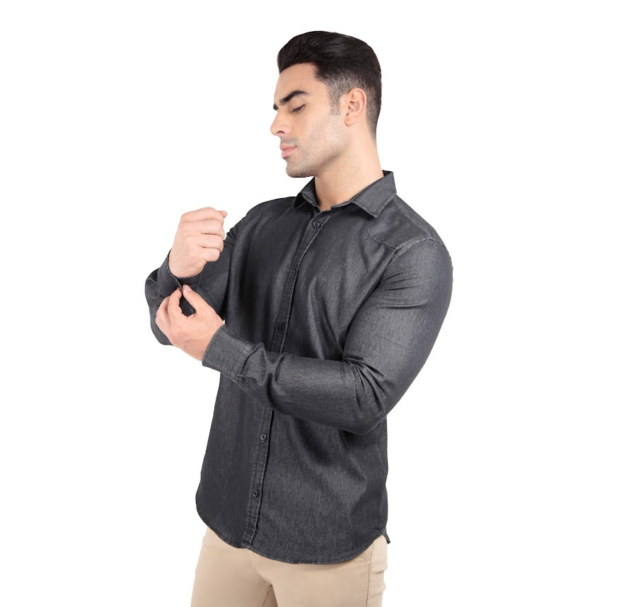 CAMISA MANGA LONGA SLIM FIT JEANS RIVER