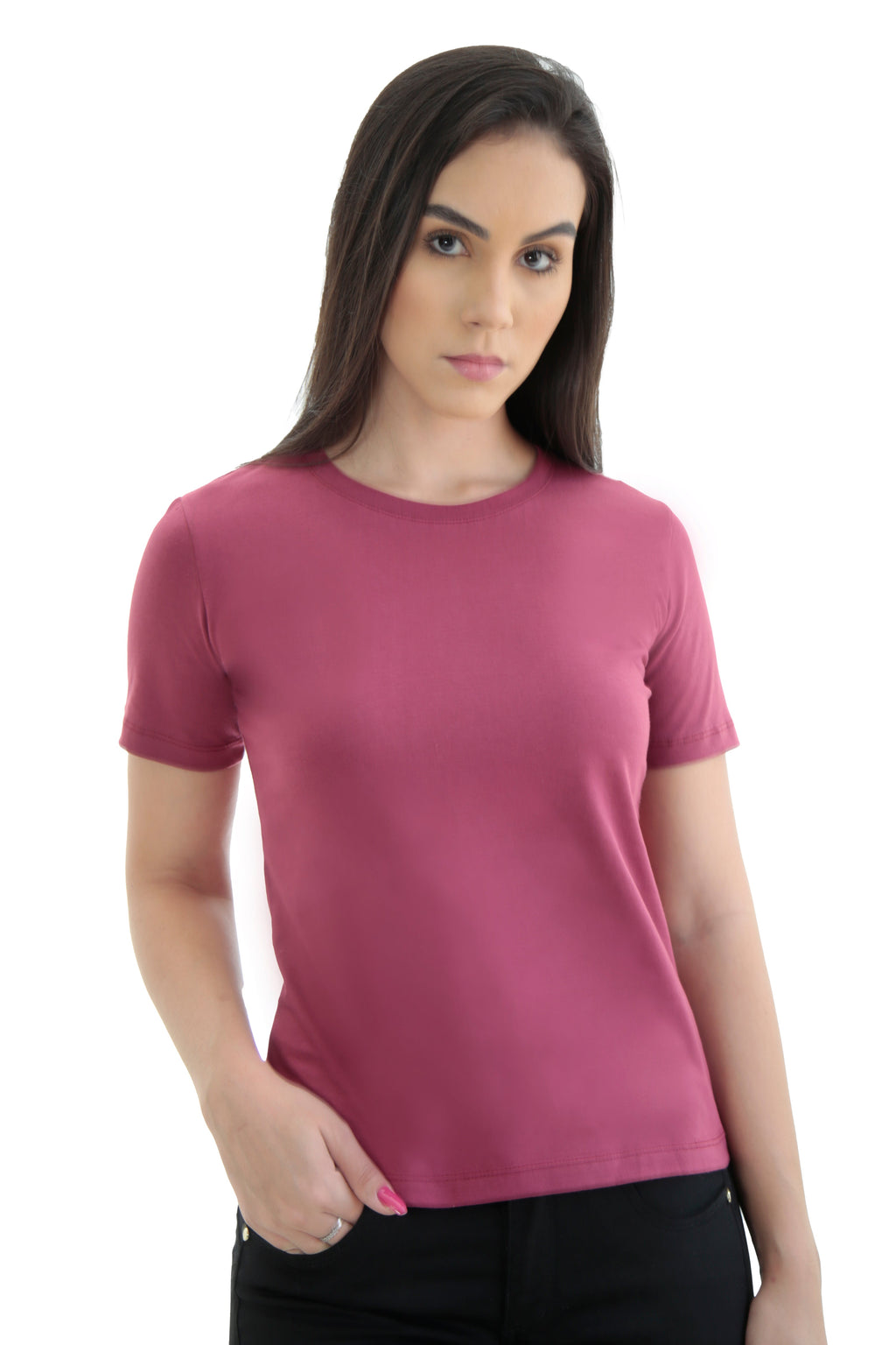 CAMISETA FEMININA BABY LONG GOLA REDONDA