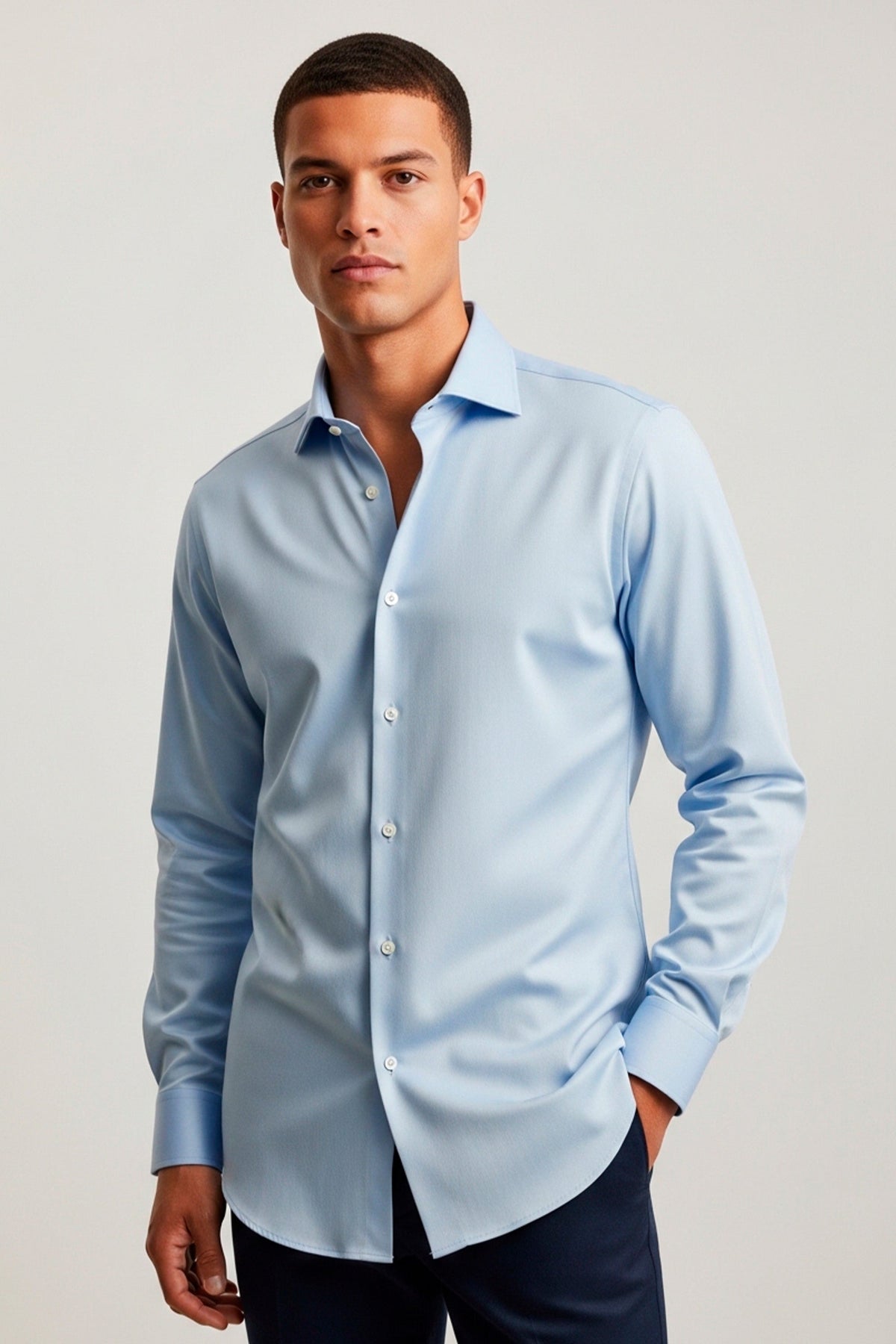 Camisa Oxford Pima Algodão Fio 80 Manga Longa Slim Fit