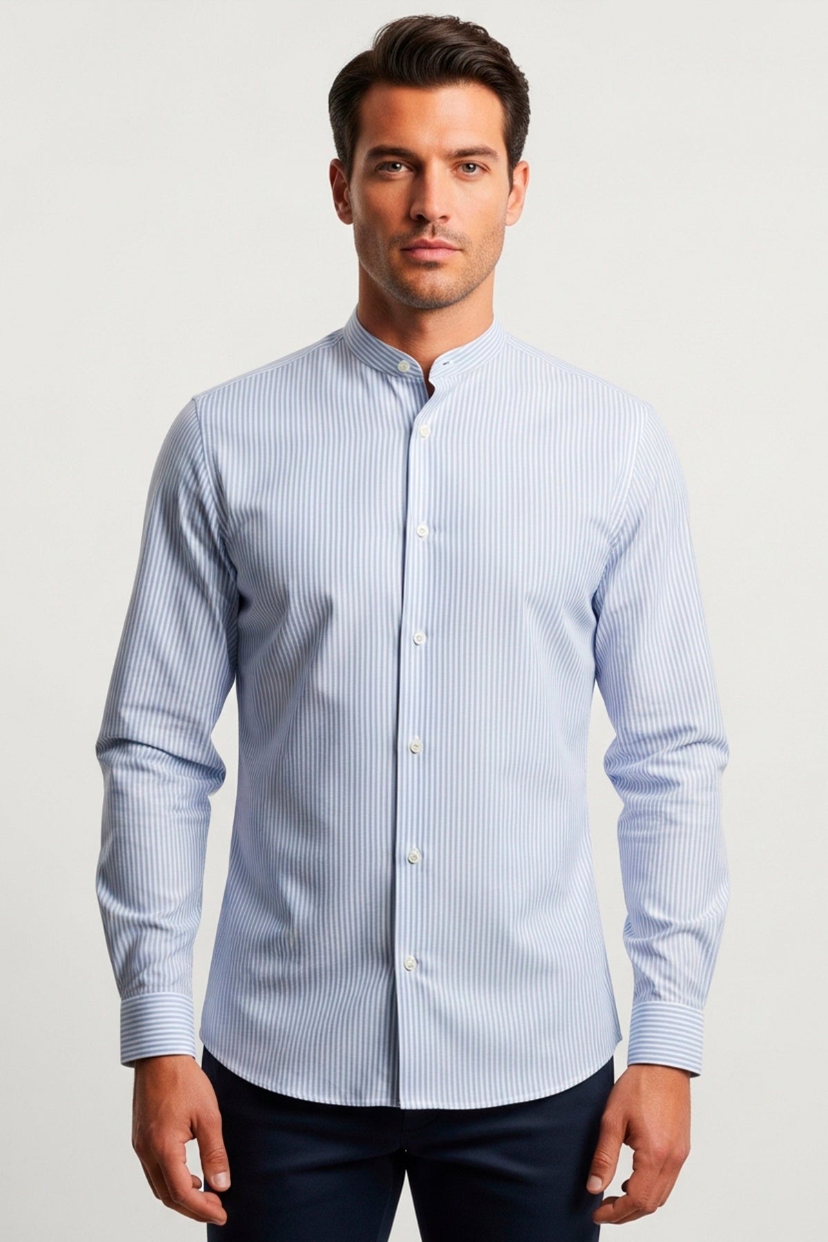 CAMISA MANGA LONGA SLIM FIT GOLA PADRE LISTRAS
