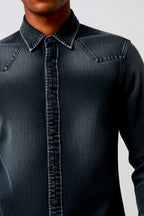 CAMISA JEANS MANGA LONGA SLIM FIT