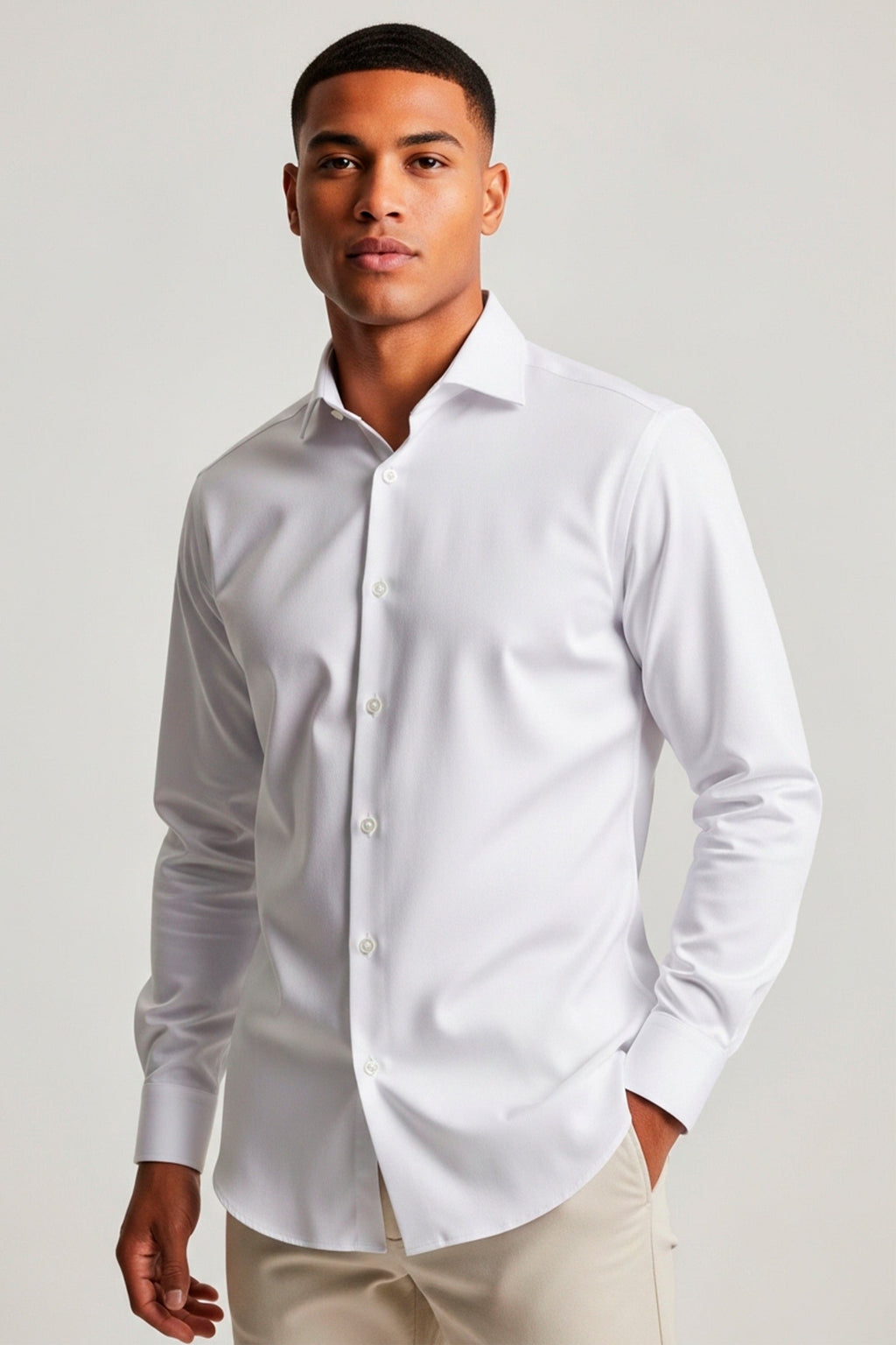 Camisa Oxford Pima Algodão Fio 80 Manga Longa Slim Fit