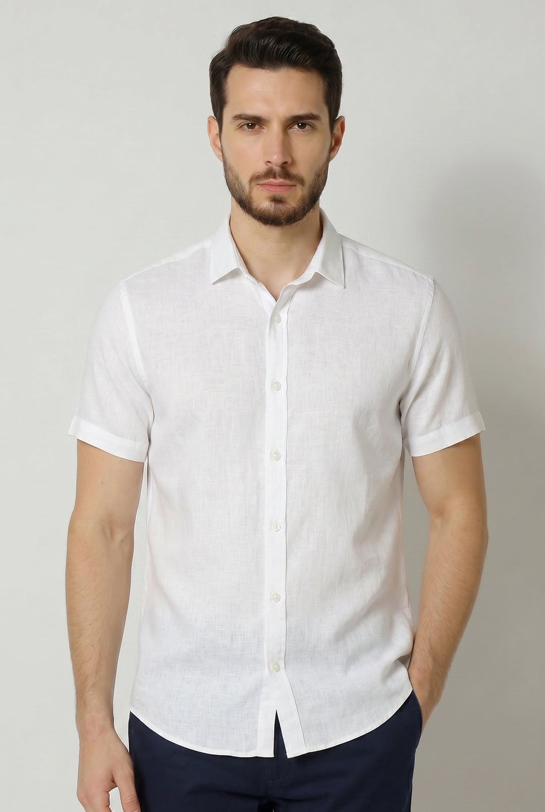 CAMISA MANGA CURTA SLIM FIT LINHO