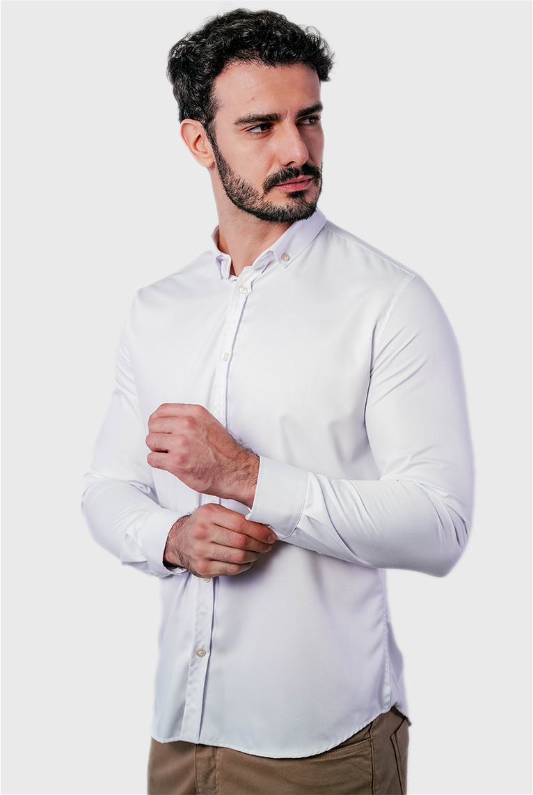 CAMISA MANGA LONGA SLIM FIT OXFORD MODAL BUTTON DOWN