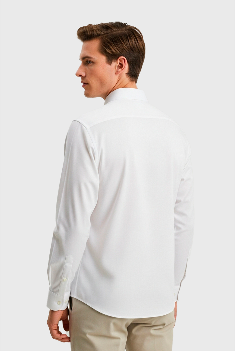 CAMISA MANGA LONGA SUPER SLIM BÁSICA COM ELASTANO