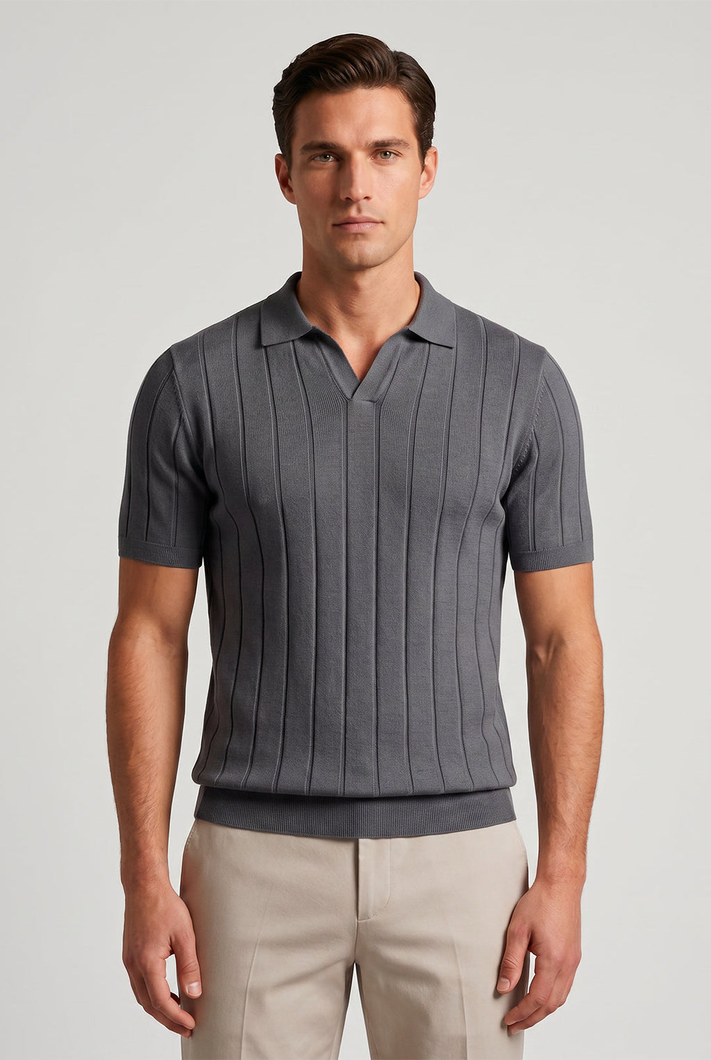 POLO TRICOT V CANELADA