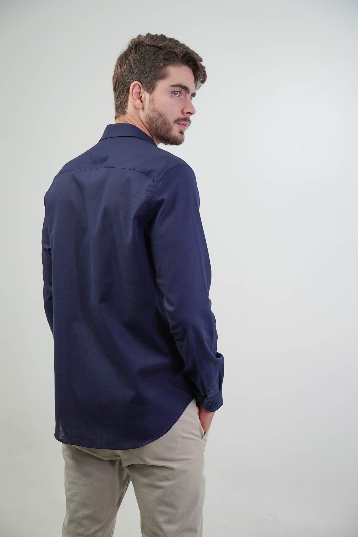 CAMISA SOCIAL MANGA LONGA SLIM FIT FLAMÊ
