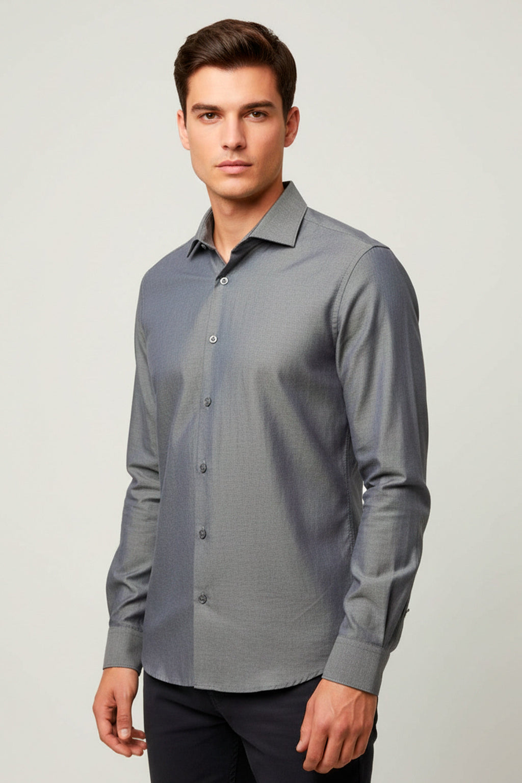 Camisa Oxford Pima Algodão Fio 80 Manga Longa Slim Fit