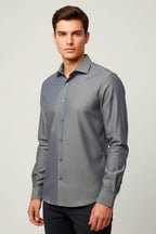Camisa Oxford Pima Algodão Fio 80 Manga Longa Slim Fit