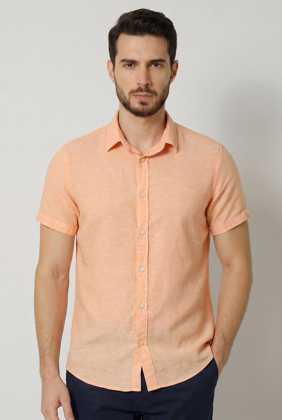 CAMISA MANGA CURTA SLIM FIT LINHO