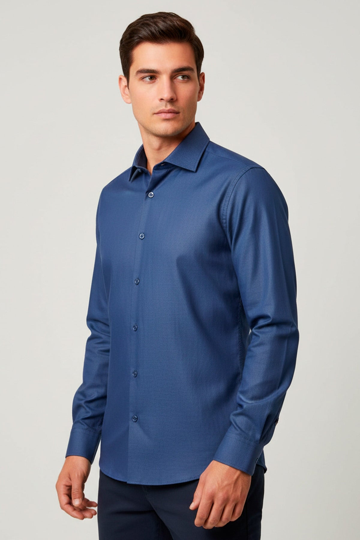 Camisa Oxford Pima Algodão Fio 80 Manga Longa Slim Fit