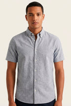 CAMISA MANGA CURTA SLIM FIT OXFORD BUTTON DOWN