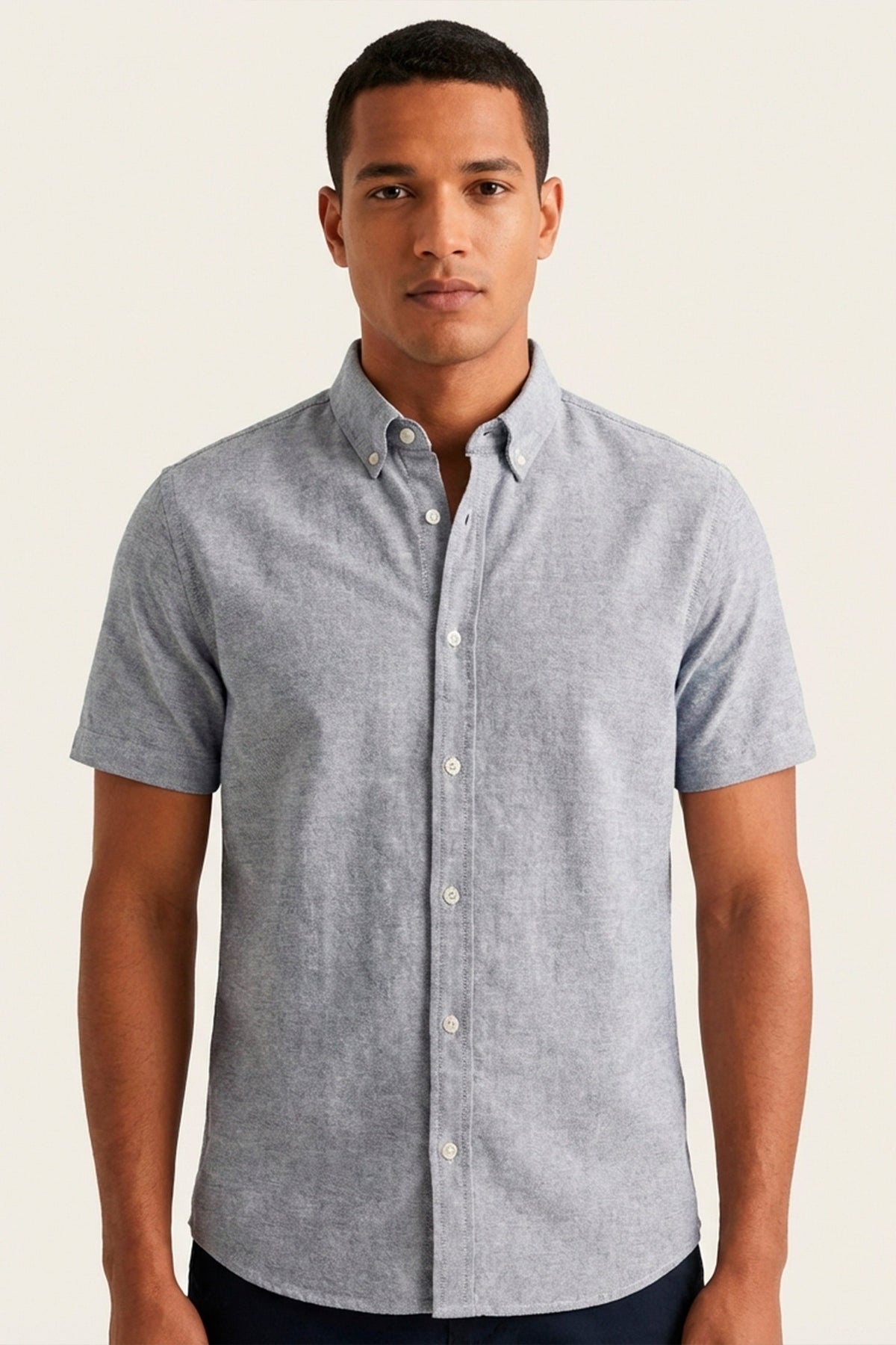 CAMISA MANGA CURTA SLIM FIT OXFORD BUTTON DOWN
