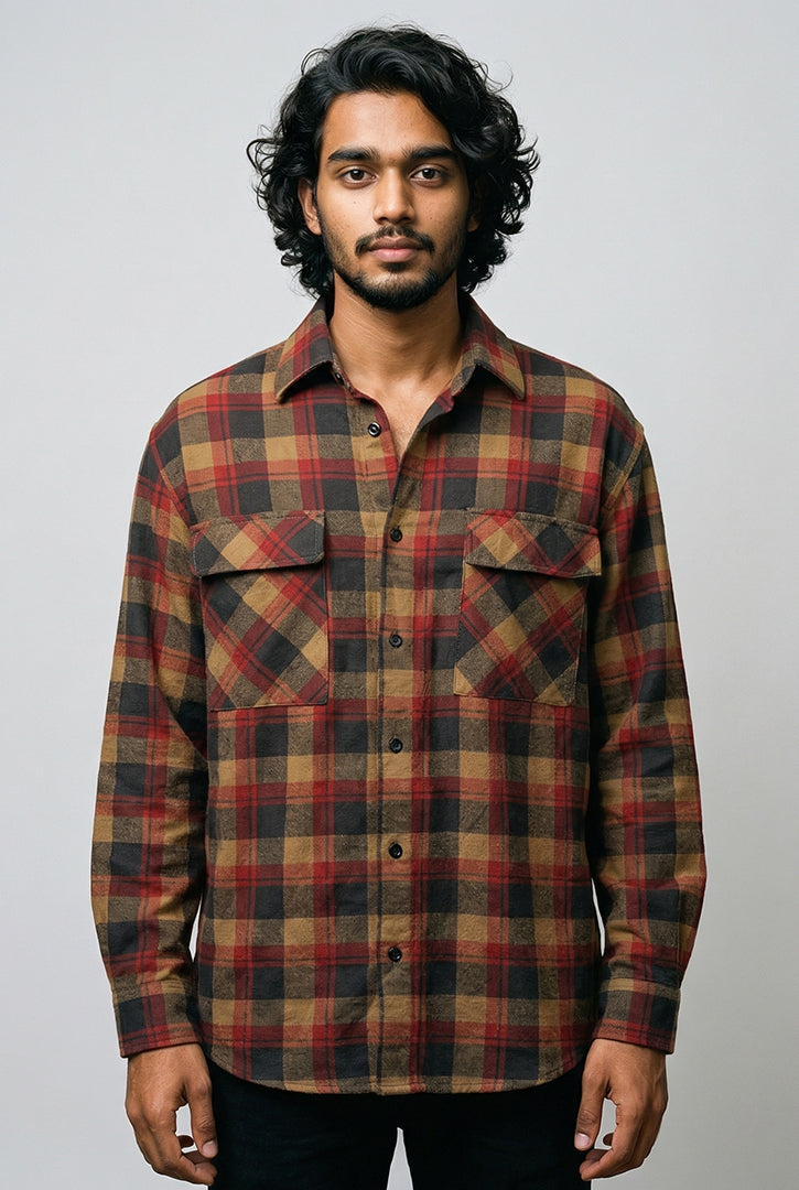 CAMISA XADREZ FLANELA OVERSHIRT MANGA LONGA