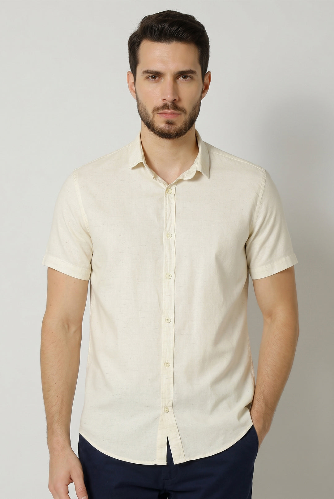 CAMISA MANGA CURTA SLIM FIT LINHO