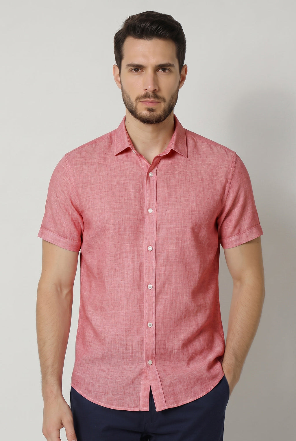 CAMISA MANGA CURTA SLIM FIT LINHO