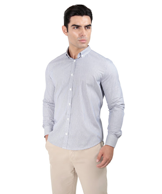 CAMISA MANGA LONGA SLIM FIT BUTTON DOWN LISTRAS