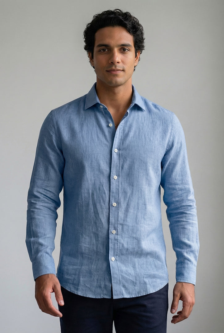 CAMISA MANGA LONGA LINHO PURO
