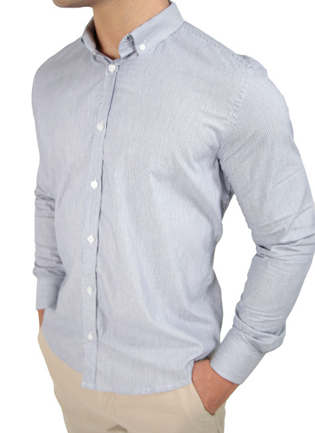 CAMISA MANGA LONGA SLIM FIT BUTTON DOWN LISTRAS