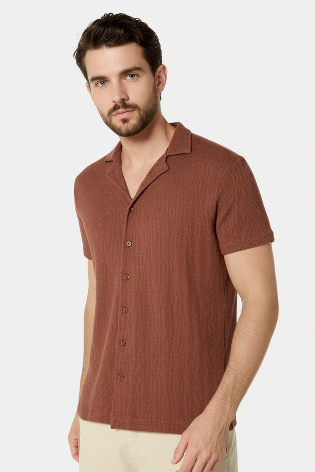 CAMISA MANGA CURTA PIQUET TEXTURA