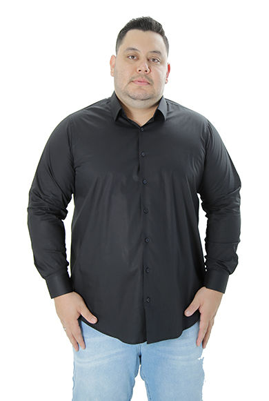 CAMISA SOCIAL PLUS SIZE BÁSICA LISA