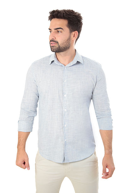 CAMISA SOCIAL MANGA LONGA SLIM FIT FLAMÊ