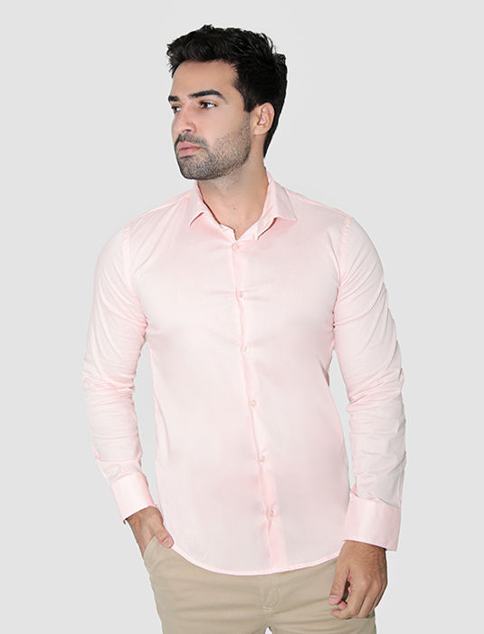 CAMISA MANGA LONGA SUPER SLIM BÁSICA COM ELASTANO